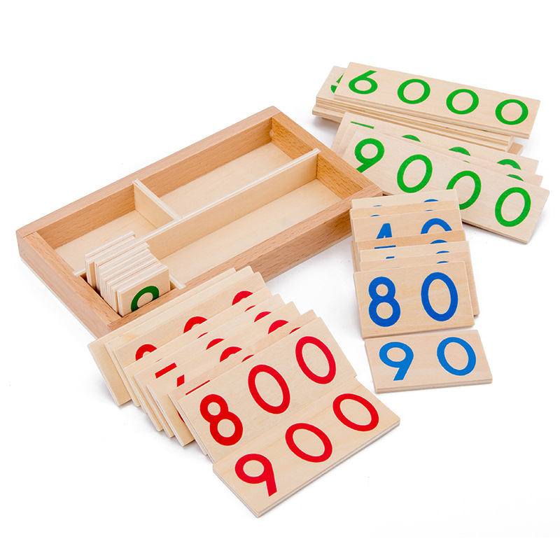 Bộ thẻ số từ 1 đến 9000 bản gia đình Giáo cụ montessori