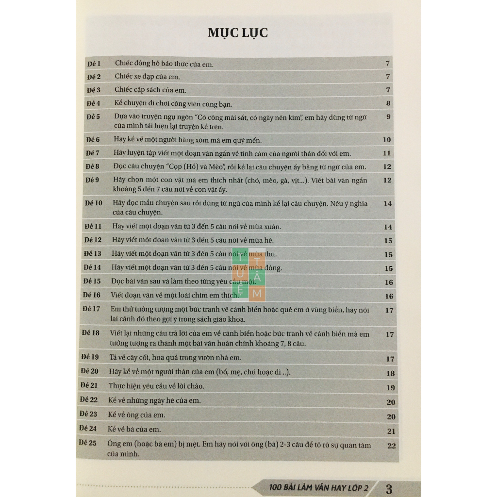 Sách - 100 bài làm văn hay lớp 2