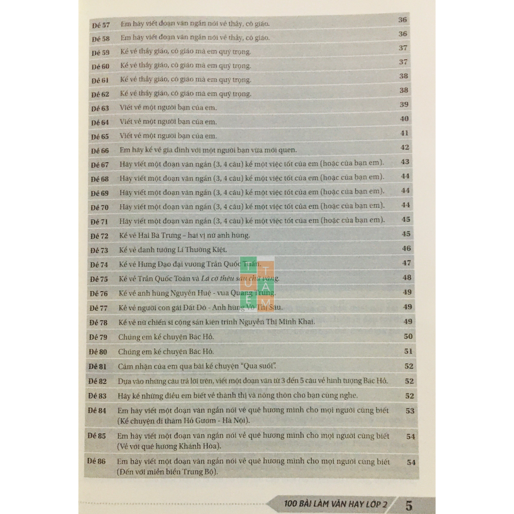 Sách - 100 bài làm văn hay lớp 2