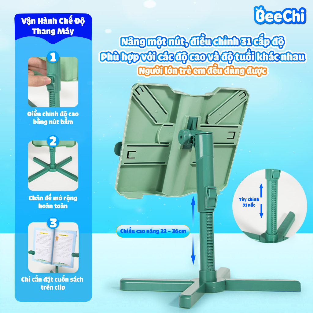 Giá đỡ sách - Kẹp sách để bàn, chống cận, gù lưng cho bé.