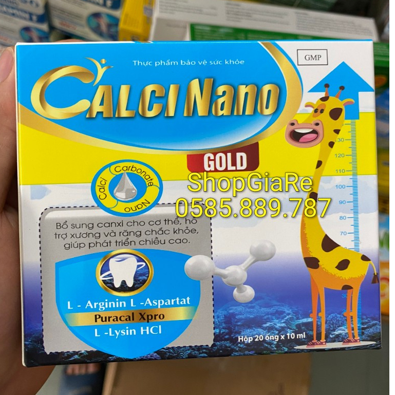 Calci nano gold Canxi Nano phát triển chiều cao, kích thích ăn ngon, xương chắc khoẻ chống còi xương, loãng xương