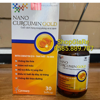 Nano curcumin gold hỗ trợ viêm loét dạ dày, tá tràng hộp 30 viên