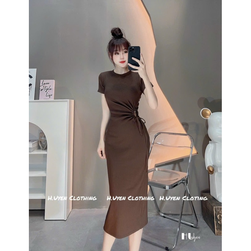 Đầm body khoét eo hàng Qc loại 1