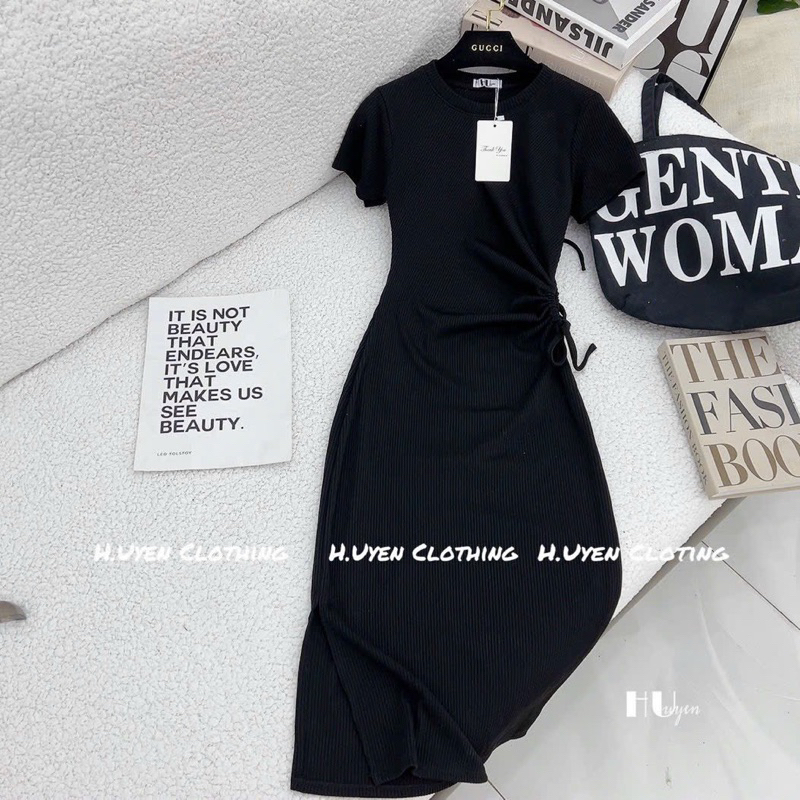 Đầm body khoét eo hàng Qc loại 1