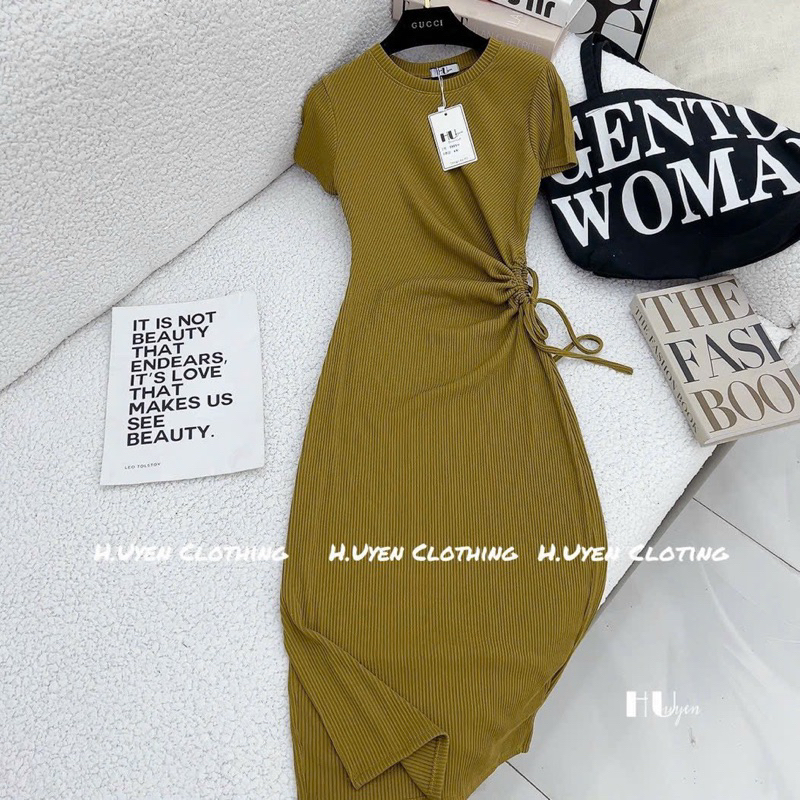 Đầm body khoét eo hàng Qc loại 1