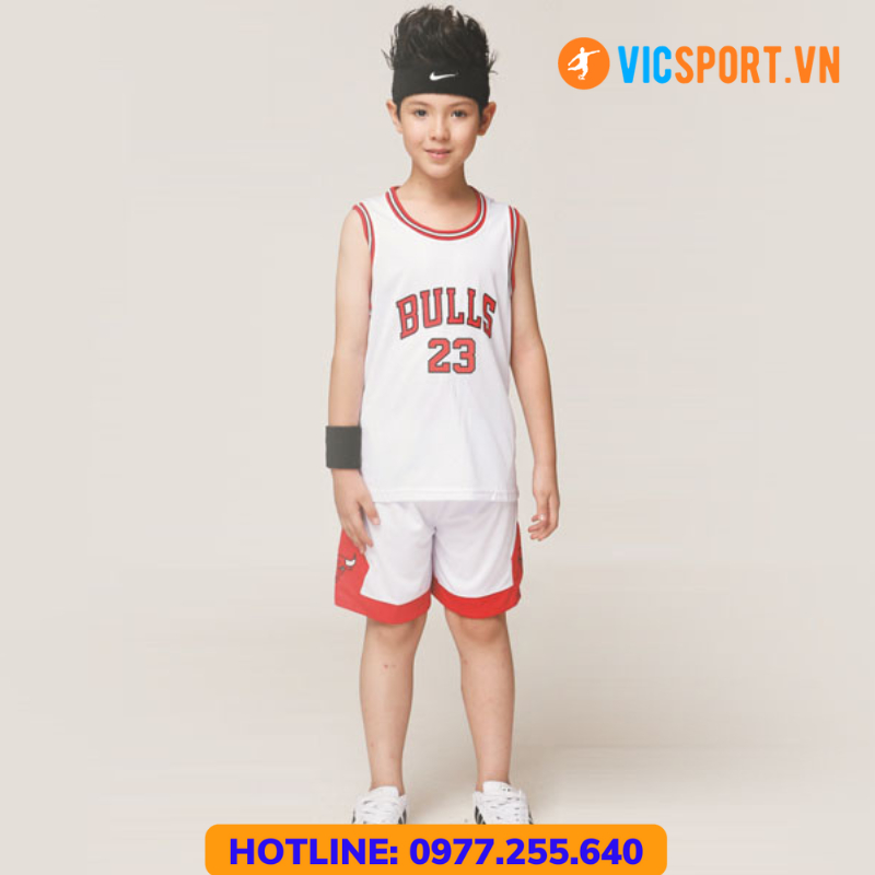 Bộ Quần Áo Bóng Rổ Trẻ Em Bulls Đủ Màu Loại 1 Cao Cấp,Thoáng Mát, Thấm Mồ Hôi - Vicsport