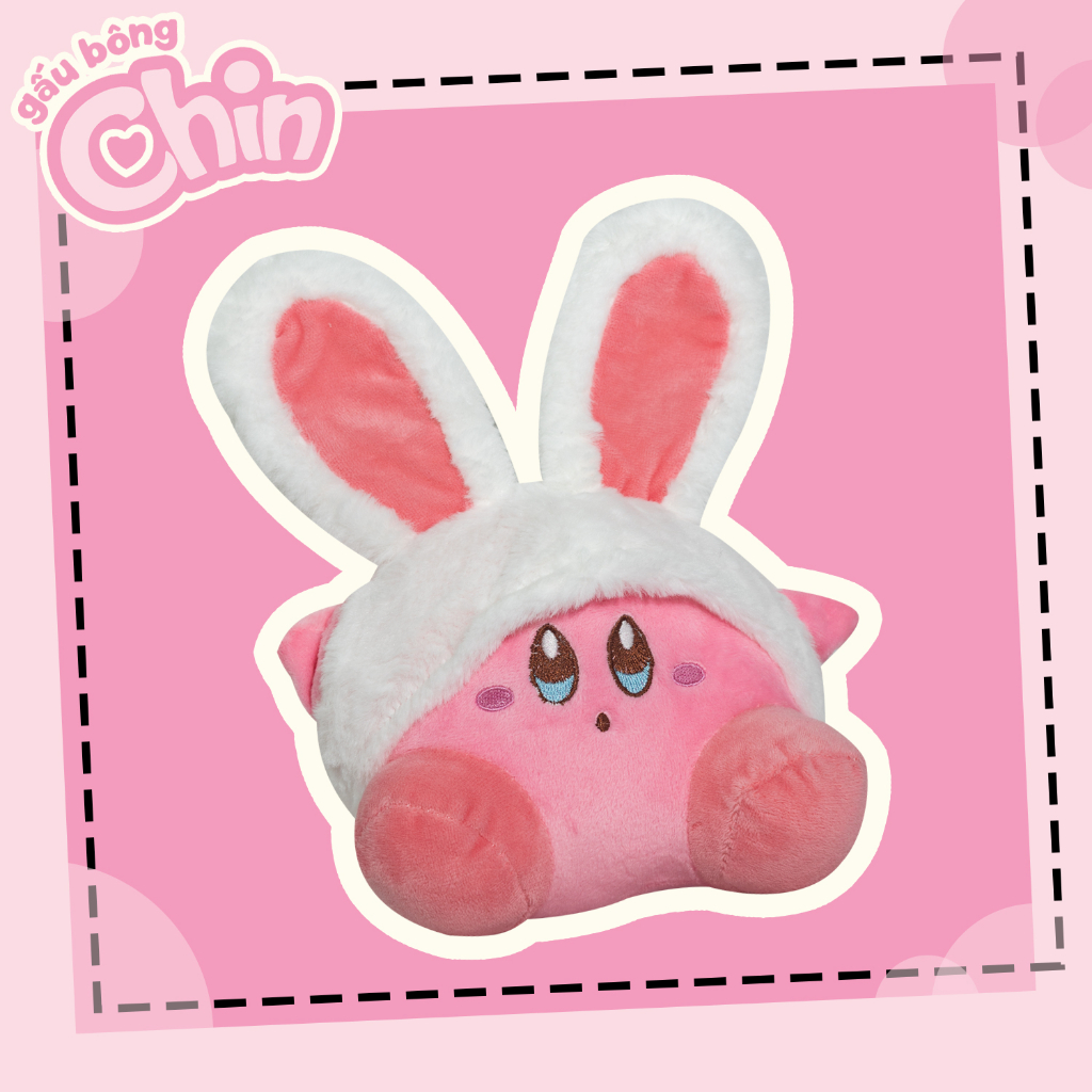 Gấu Bông Kirby Đội Nón Thỏ