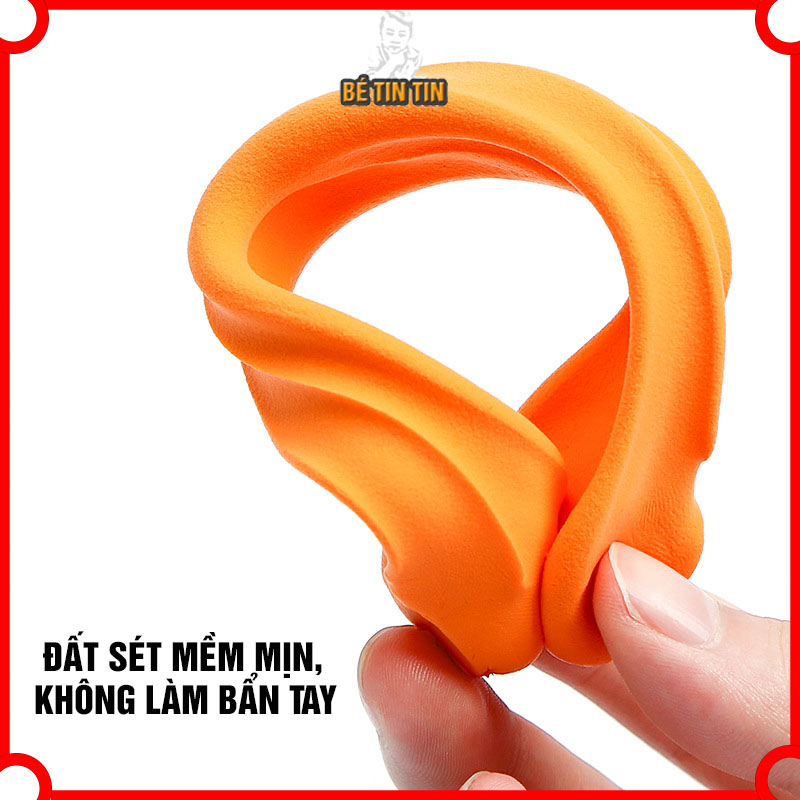 Sét đất sét tự khô Nhật 12/36 màu TINTIN  an toàn nặn hình cao cấp siêu nhẹ dành cho bé làm butter slime trang trí