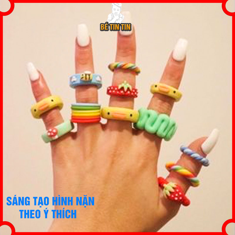 Sét đất sét tự khô Nhật 12/36 màu TINTIN  an toàn nặn hình cao cấp siêu nhẹ dành cho bé làm butter slime trang trí
