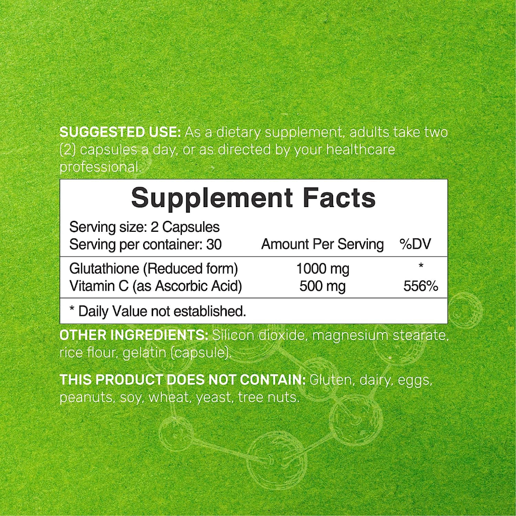 Viên Uống Trắng Da, Giải Độc Gan GLUTATHIONE 1000mg + Vitamin C 500mg 60 viên