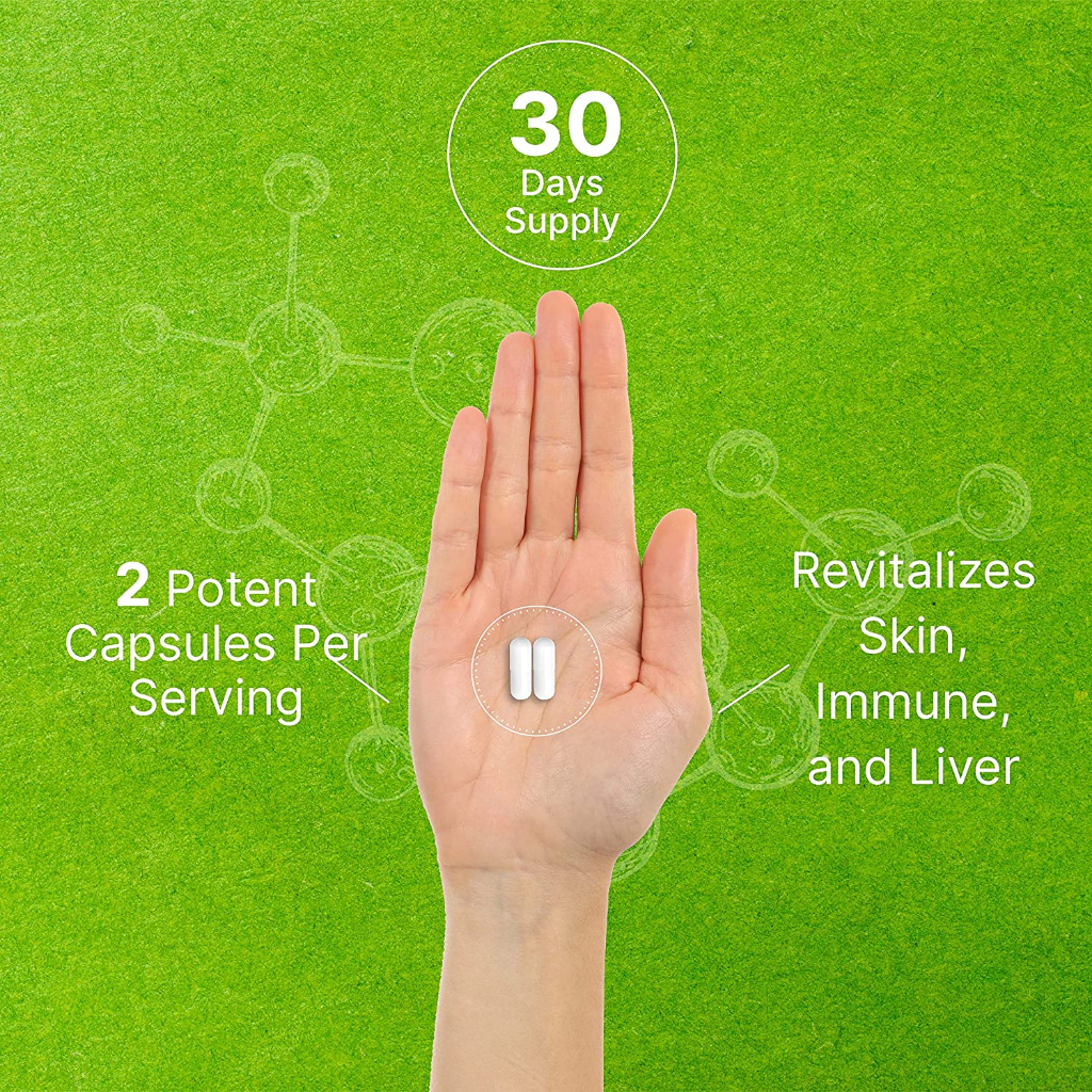 Viên Uống Trắng Da, Giải Độc Gan GLUTATHIONE 1000mg + Vitamin C 500mg 60 viên