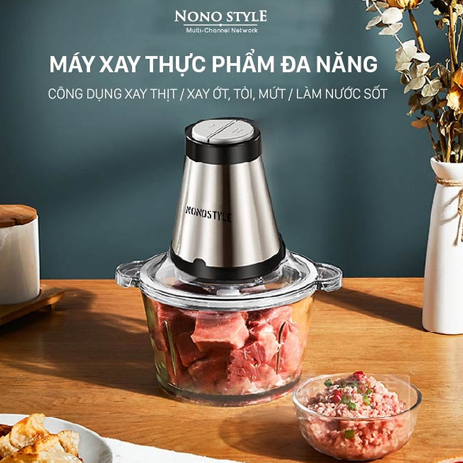 Máy Xay Thịt Đa Năng - Cối Xay Thịt Thuỷ Tinh Cầm Tay Tiện Ích Cho Căn Bếp Nhà Bạn, Bảo Hành 12 Tháng