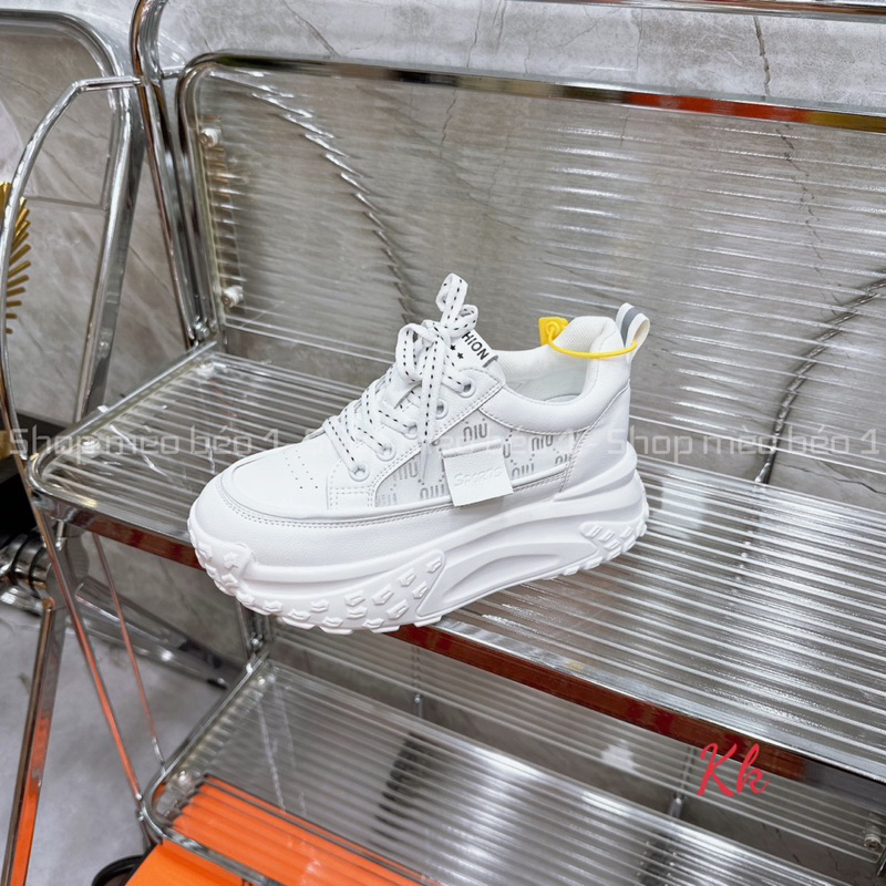 Giày thể thao sneaker miu hoạ tiết tem vuông đế độn cao fullbox hàng quảng châu cao cấp
