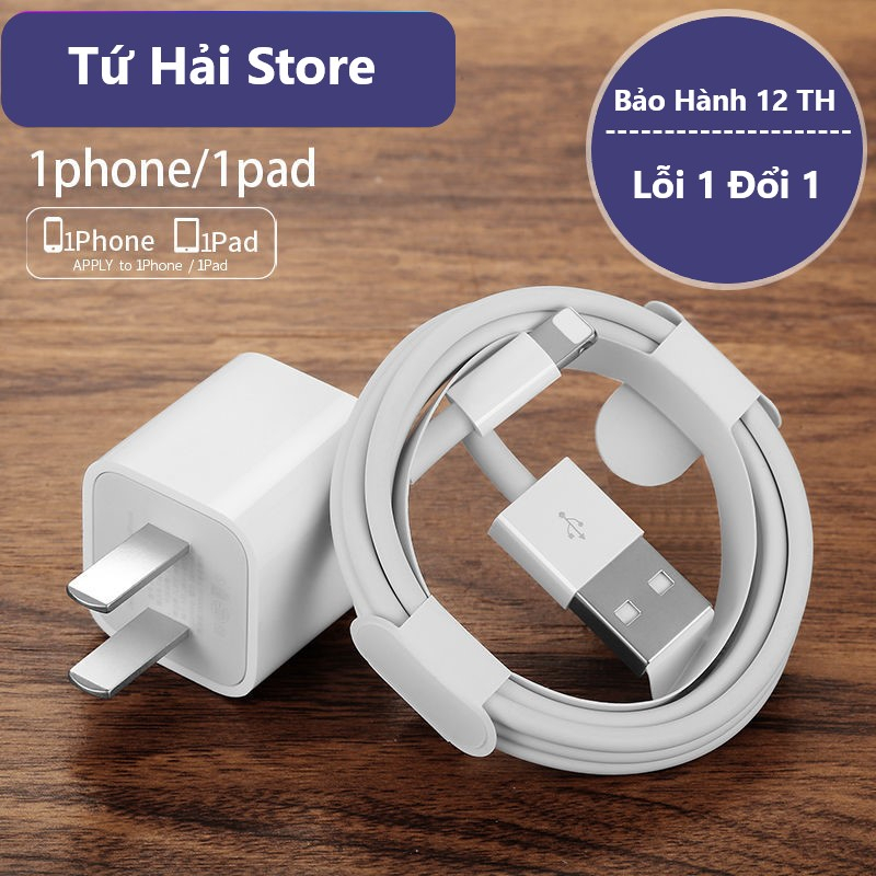 Bộ Sạc Củ Vuông 5W + Cáp 5IC dành cho các dòng máy I.0.S, Bảo Hành 12 Tháng Lỗi 1 Đổi 1 - TuHaiStore