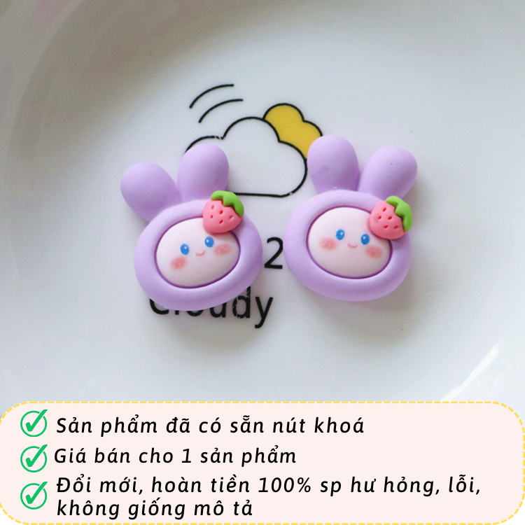 Jibbitz Cross, Charm, Sticker Dép Hình Thỏ Con Dễ Thương HQ102
