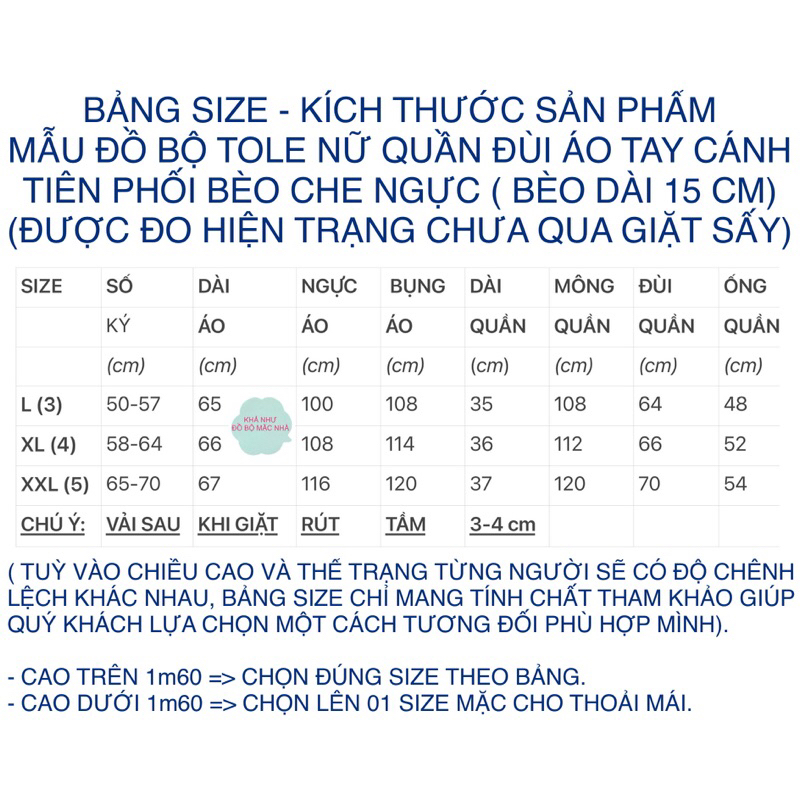 Bộ tole nữ, bộ lanh nữ mặc nhà 50-70 ký quần đùi áo tay cánh tiên phối bèo 15cm che ngực