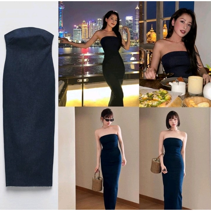 Đầm Zara xuất xịn body cúp denim