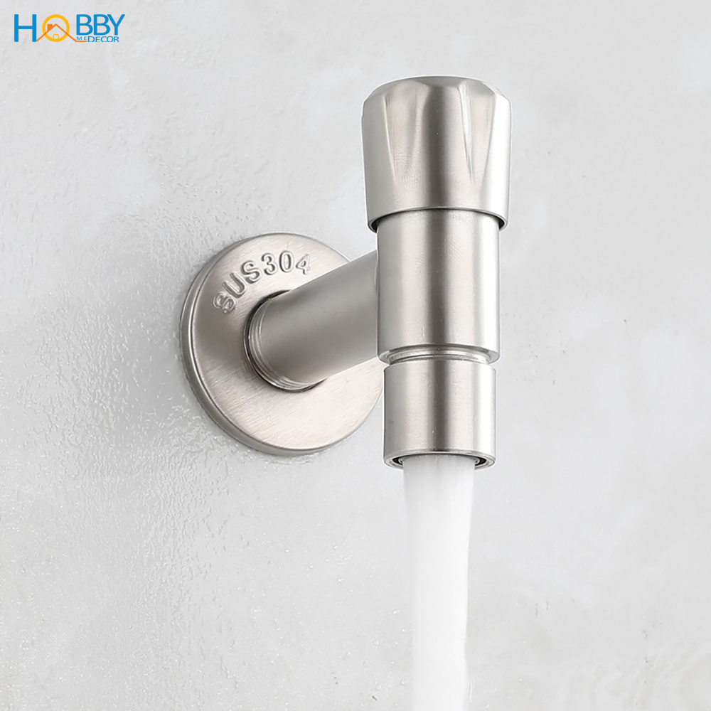 Vòi xả hồ cấp nước máy giặt Hobby Home Decor VIN3 - chuẩn Inox 304 - 2 loại tùy chọn