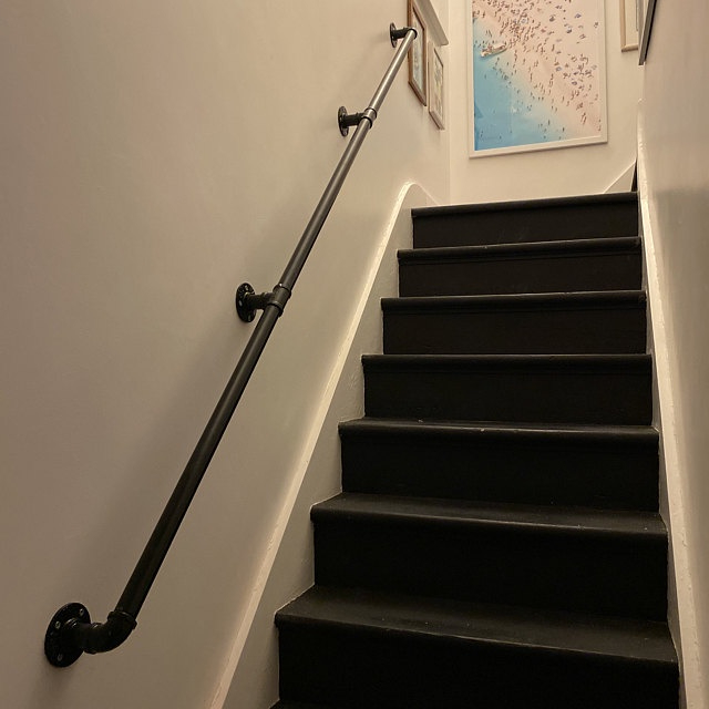 Tay vịn cầu thang sắt giả ống nước lắp ráp loại dài 50cm phong cách vintage