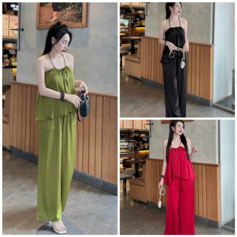 Set lụa yếm, lụa Latin mềm, mịn, mát