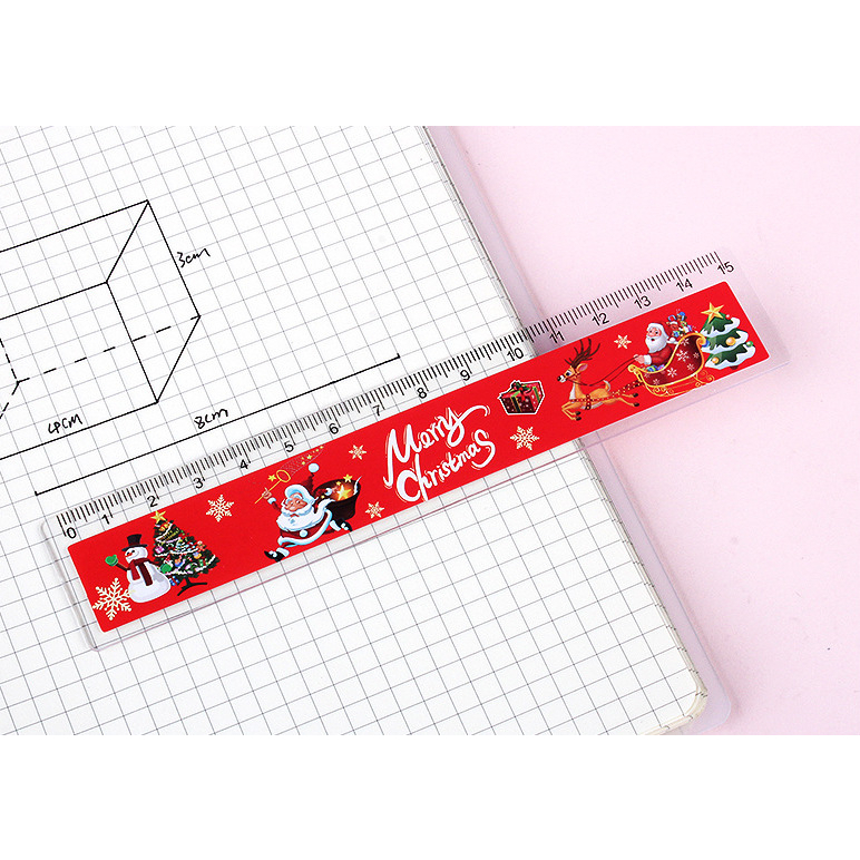 Thước nhựa cứng 15cm hình giáng sinh dễ thương