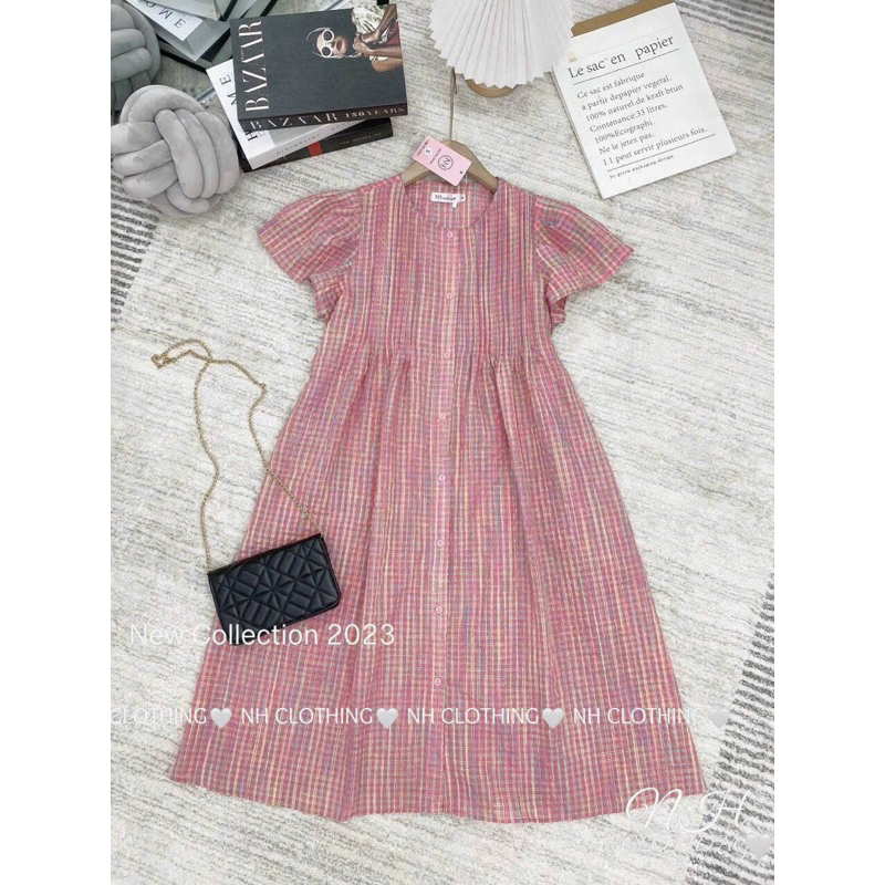 Váy bầu kẻ,xuông xòe rộng