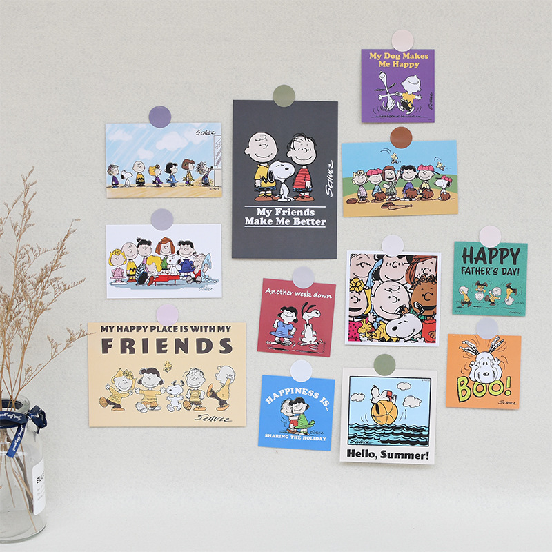 Set thẻ giấy trang trí tường hình bé gái, cute, retro