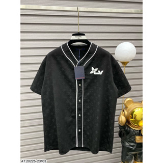 Áo Sơ mi nam hiệu LV họa tiết thêu cực nét tay ngắn phong cách trẻ trung chuẩn form