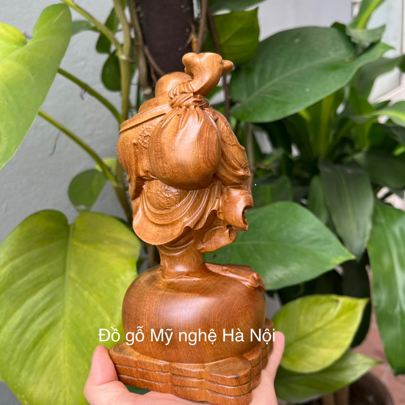 Tượng phật di lặc vác gậy như ý cao 20cm