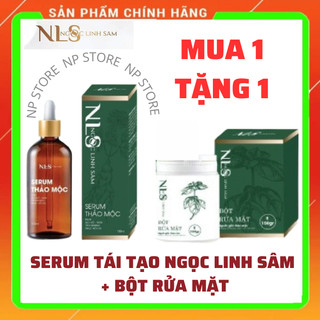 Combo sạch mụn nám Ngọc Linh Sâm - serum thảo dược tái tạo da và bột rửa mặt Ngọc Linh Sâm handmade