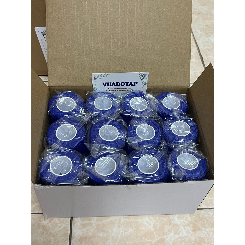 Hộp 24 Cuộn Băng Keo Thể Thao 5cmx450cm, Băng Cuốn Khớp Tự Dính