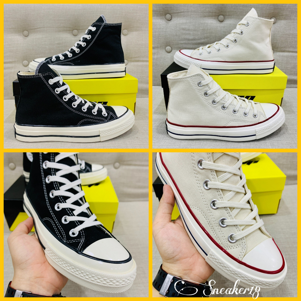 Giày_Convers Chuck taylor 1970s cao cổ trắng & đen, Giày CV bản hàng trung nội địa oder mới 100% full box