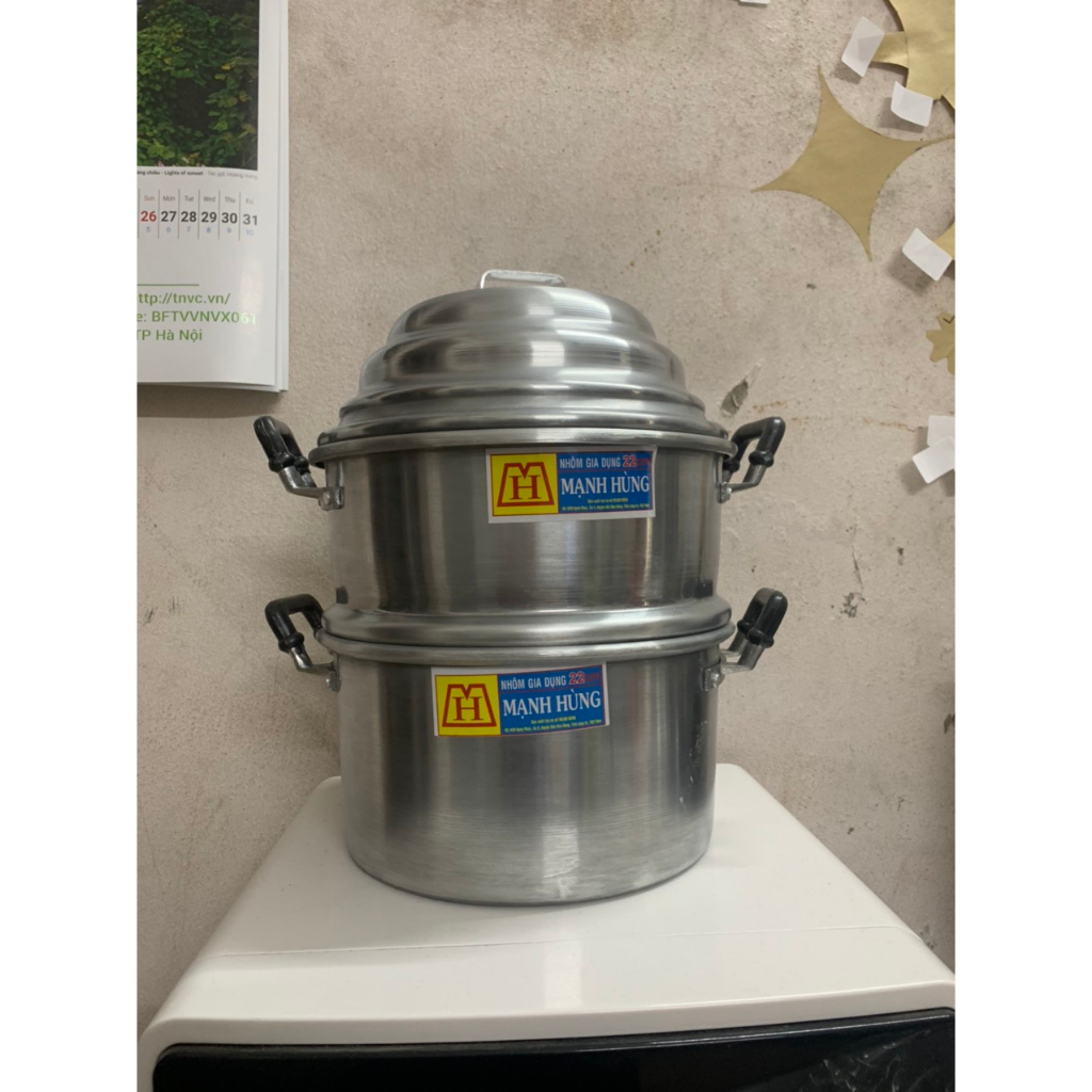 Chõ đồ xôi, hấp xôi 15kg, 20kg  Mạnh Hùng,hàng dày dặn,nhôm bóng sáng