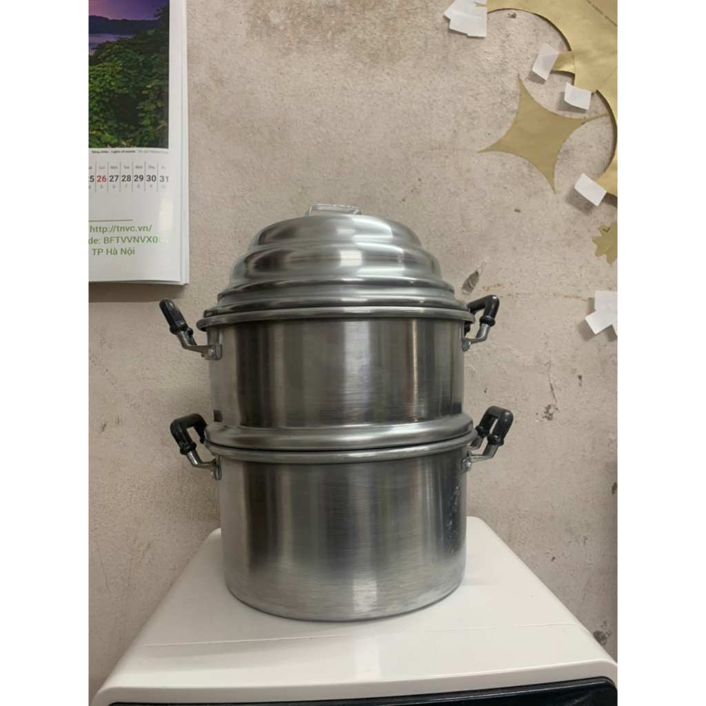 Chõ đồ xôi, hấp xôi 15kg, 20kg  Mạnh Hùng,hàng dày dặn,nhôm bóng sáng