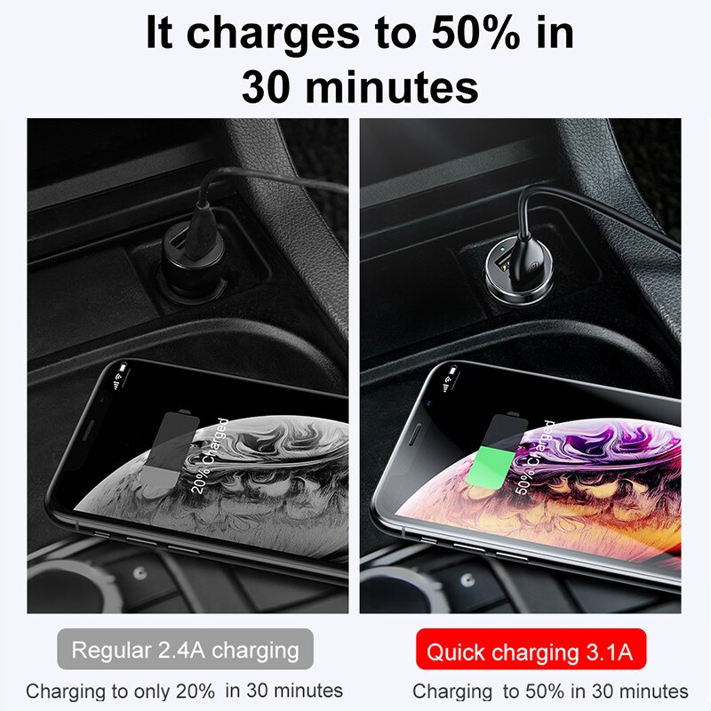Tẩu sạc đa năng tích hợp bộ chia cổng sạc Baseus High Efficiency 1 to 2 Cigarette Lighter