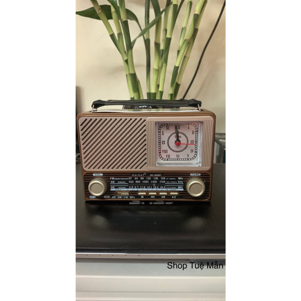 ĐÀI FM Radio Mẫu Mới DC-402BT CÓ ĐỒNG HỒ ,Nghe Nhạc Qua Usb,Thẻ nhớ FM/AM/SW quà tặng cho người thân yêu-Hàng Chính Hãng