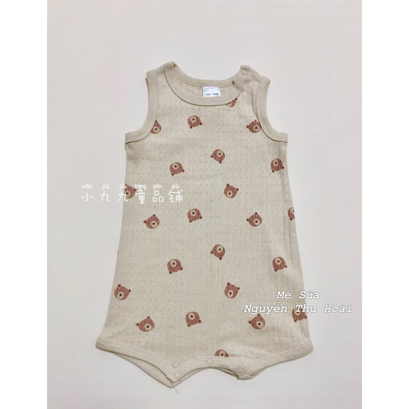 Đồ bộ liền thân đùi hai dây, sát nách thông hơi,  romper cho bé xuất dư