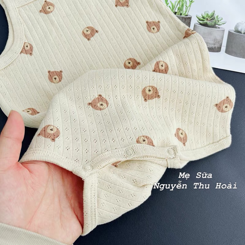 Đồ bộ liền thân đùi hai dây, sát nách thông hơi,  romper cho bé xuất dư