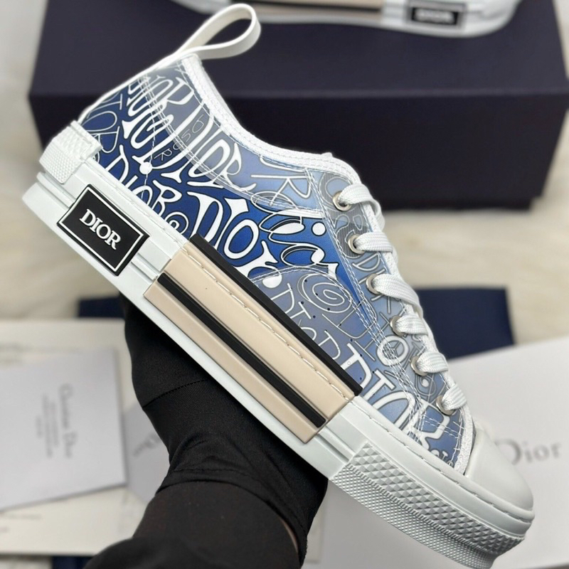 GIÀY DIO B23 LOW SNEAKER BLUE HỌA TIẾT LAI AU