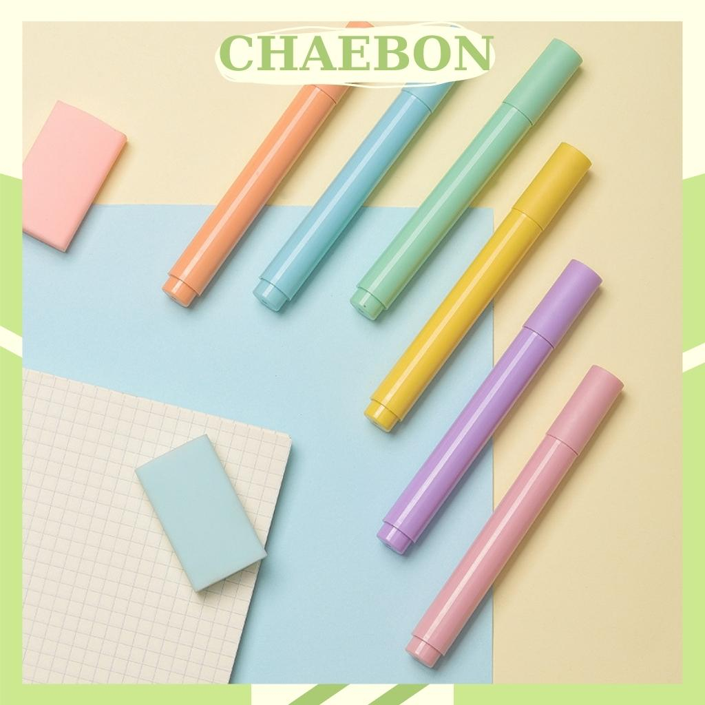 Bút dạ quang 6 màu highlight pastel CHAEBON, bút đánh dấu nhớ dòng cute tiện lợi cho học sinh văn phòng BH04