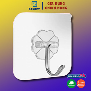 Combo 10 móc treo quần áo dán tường chịu lực siêu dính, móc treo đồ trong suốt để chìa khóa, túi