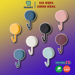 Móc treo quần áo dán tường chịu lực siêu dính, móc treo đồ trơn để chìa khóa, túi xách gắn tường M02