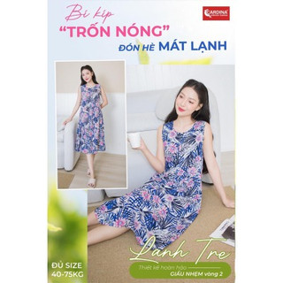 Đầm Nữ 𝐂𝐀𝐑𝐃𝐈𝐍𝐀 Sát Nách Chất Lanh Nhung Cao Cấp Kiểu Dáng Baby Doll Lệch Tầng Họa Tiết Hoa 3VL03