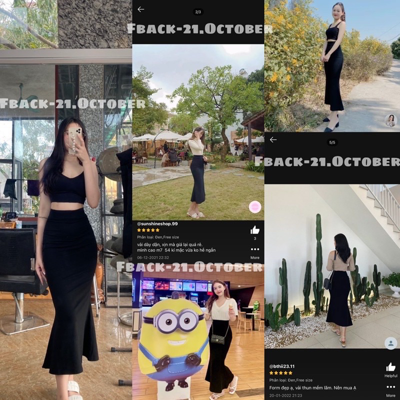 Chân váy đuôi cá dáng dài - phong cách ulzzang Hàn Quốc