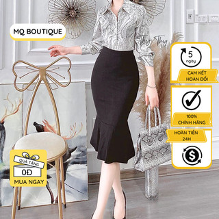 Chân váy đuôi cá co dãn 4 chiều dáng dài bắp chân vải cao cấp công sở nữ váy thiết kế MQ BOUTIQUE