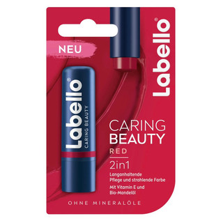 Son dưỡng môi có màu Labello Caring Beauty Red - Dưỡng Ẩm Môi Màu Đỏ Tươi Sáng
