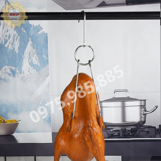 Móc treo gà vịt quay, thịt heo miếng kích thước 25cm, 30cm chất liệu inox