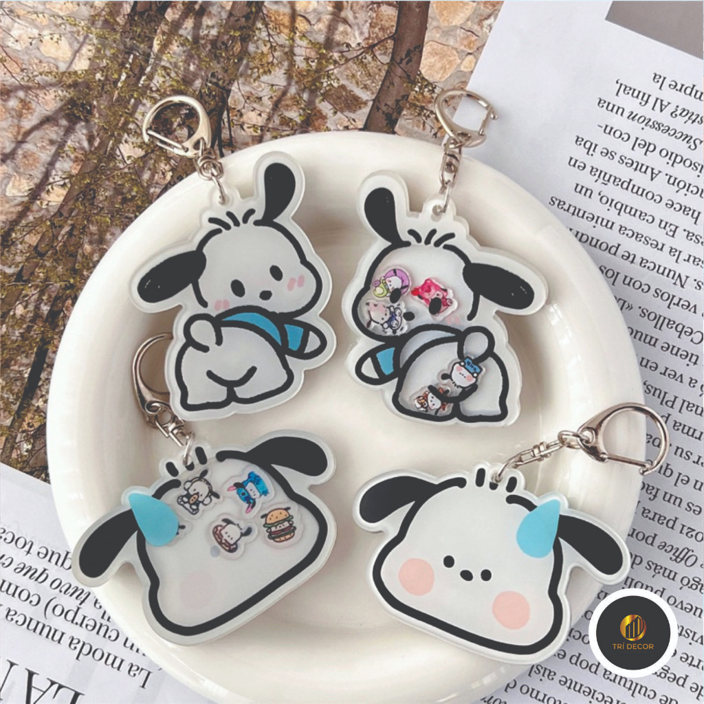 Ohaya pochacco Móc Khóa Acrylic Mặt Dây Hình Tai Nghe Lắc sinh động