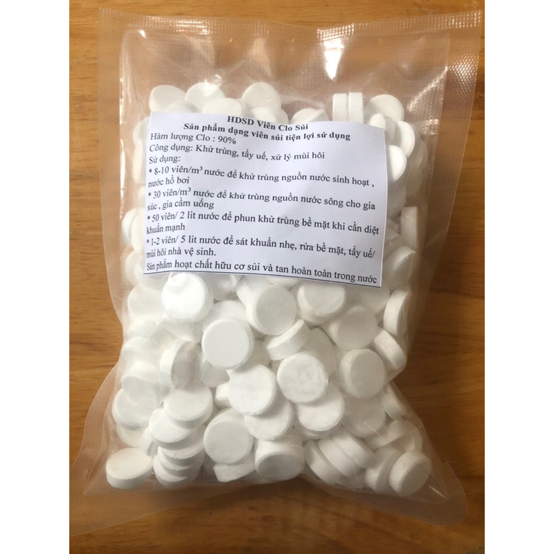 500g Clo Viên 2g-TCCA 90 Xử Lý nước, hồ bơi ,khử trùng nước sinh hoạt