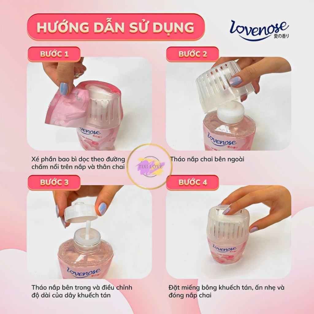 Lọ tỏa hương thơm dung tích 250ml Lovenose hương nho đào dứa thơm lâu tới 60 ngày